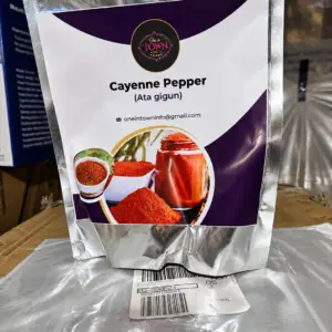 Pack of dried grinded cayenne peppers