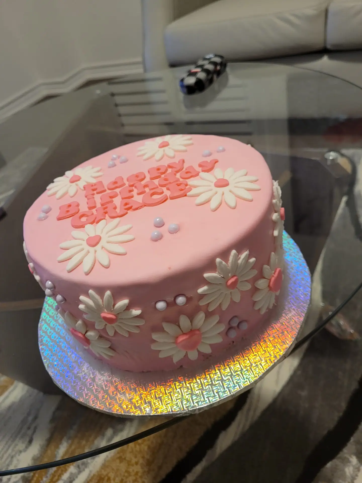 Decorated Fondant Birthday Cake