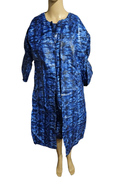 Blue Shibori Tie-Dye Duster Coat