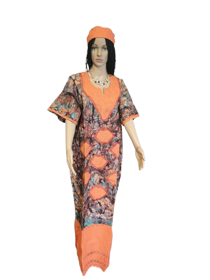 African print Gown with headwrap